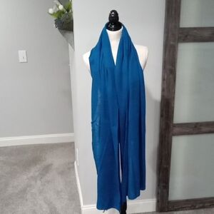 Nordstrom's 100% Cashmere Scarf Made In Milan 23" X 88" Color Sea Blue